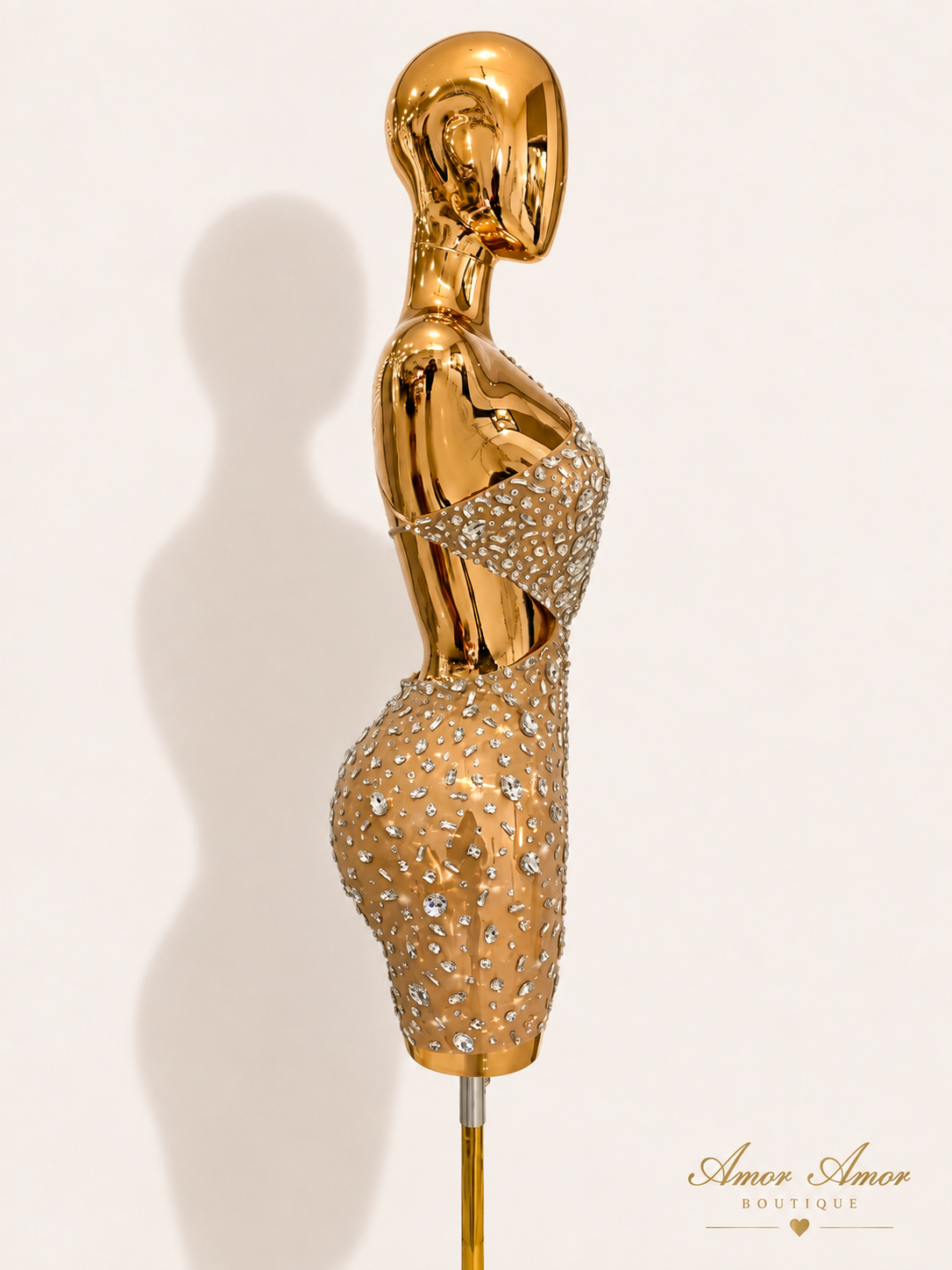 VESTIDO CRISTAL DORADO