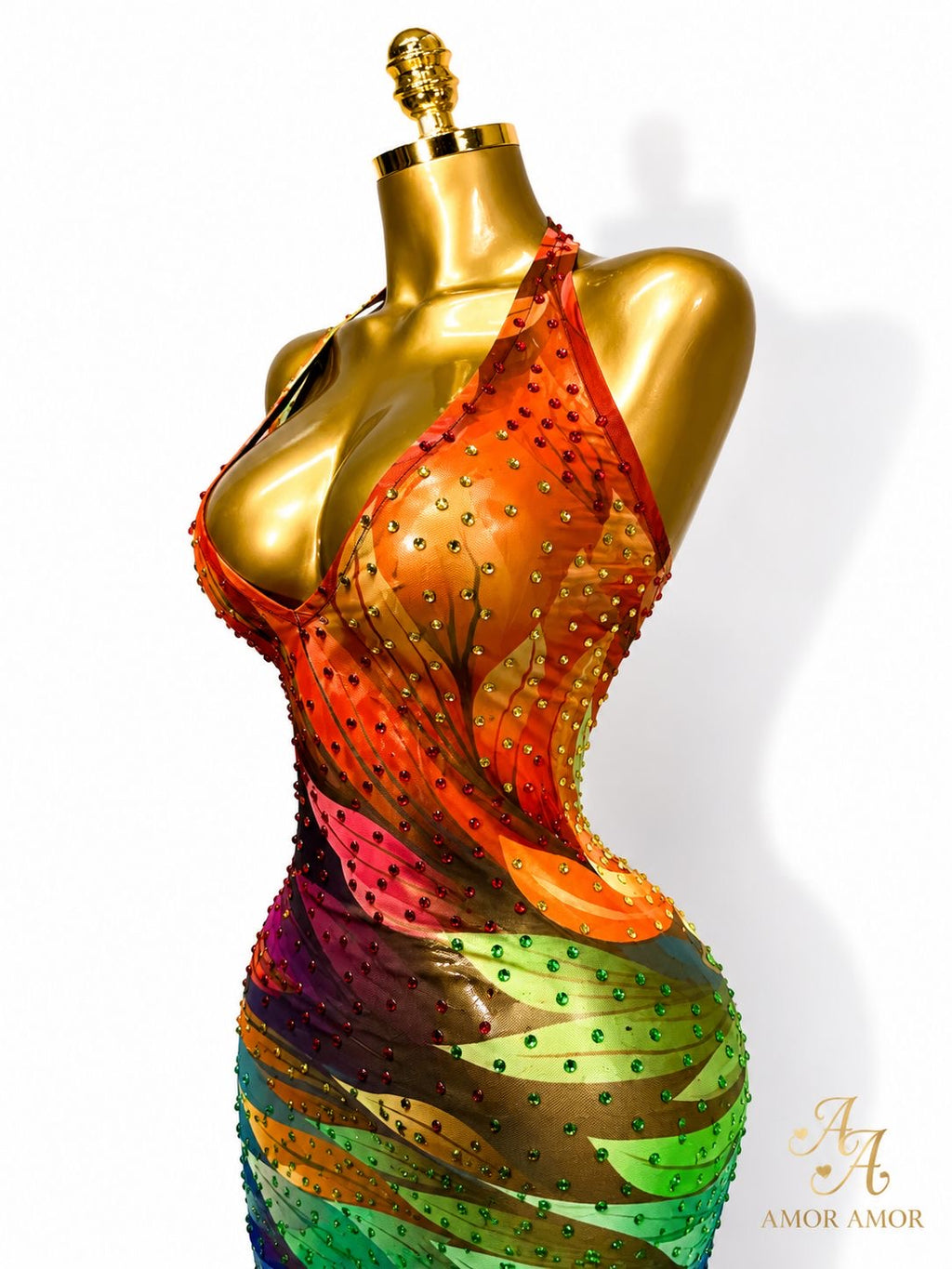 VESTIDO SEXY CUELLO EN V, BRILLANTE CON CRISTALES, TELA ELÁSTICA, SEXY EN CADA PASO