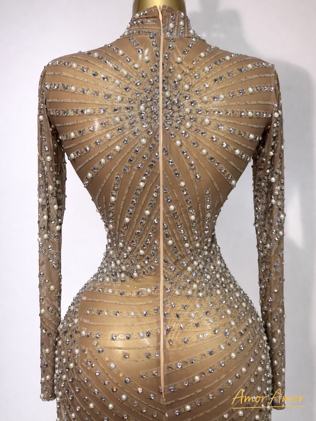 Vestido Champagne Crystal