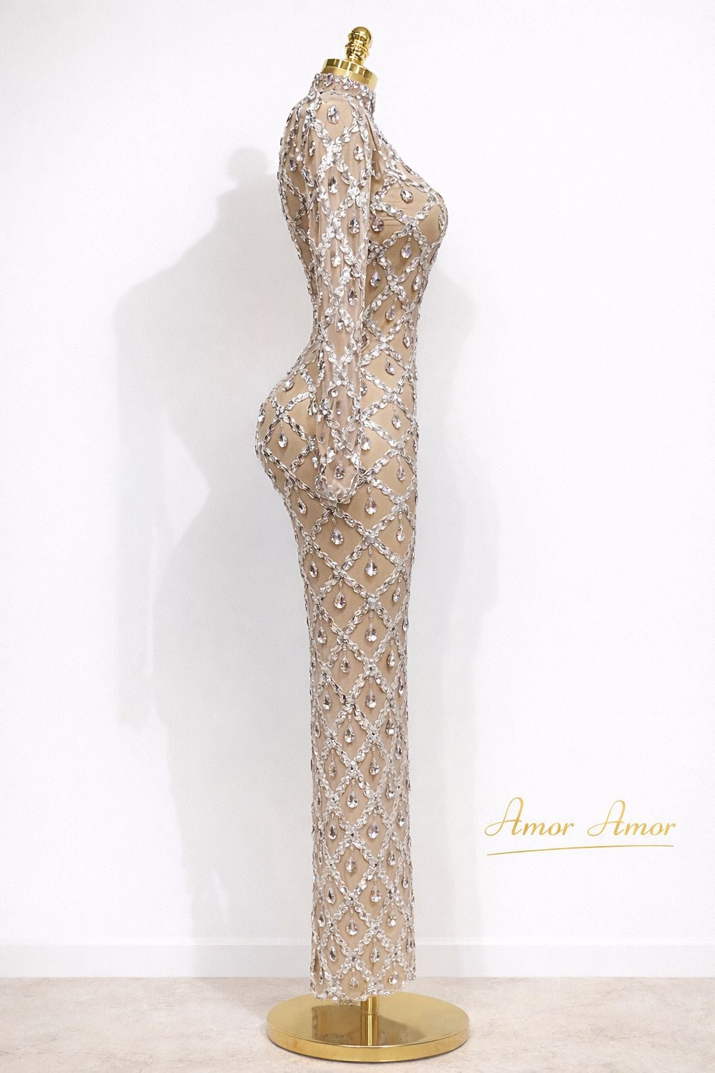 Vestido  de lujo Sexy para mujer, vestido largo con lentejuelas y  cristales  brillantes, vestido de fiesta de noche.