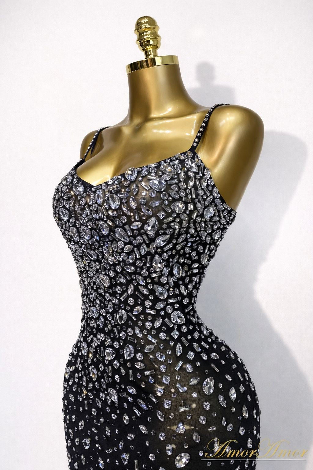 Vestido ajustado de malla Sexy con cristales   de lujo para mujer, vestido de fiesta de cóctel de noche de cumpleaños, traje de escenario para Club de alfombra roja.