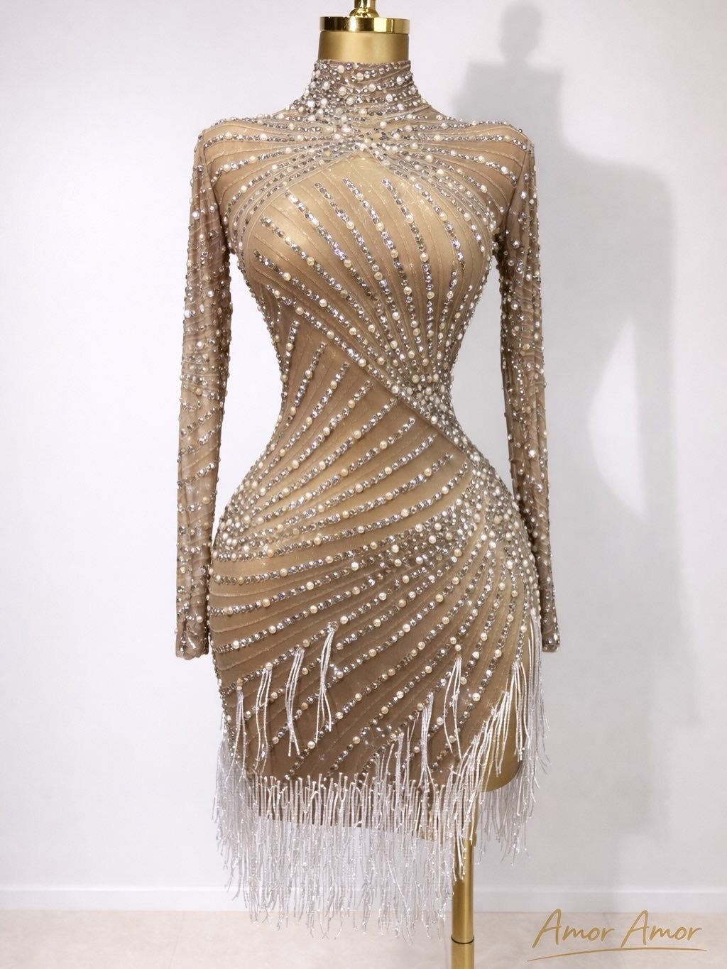 Vestido Champagne Crystal