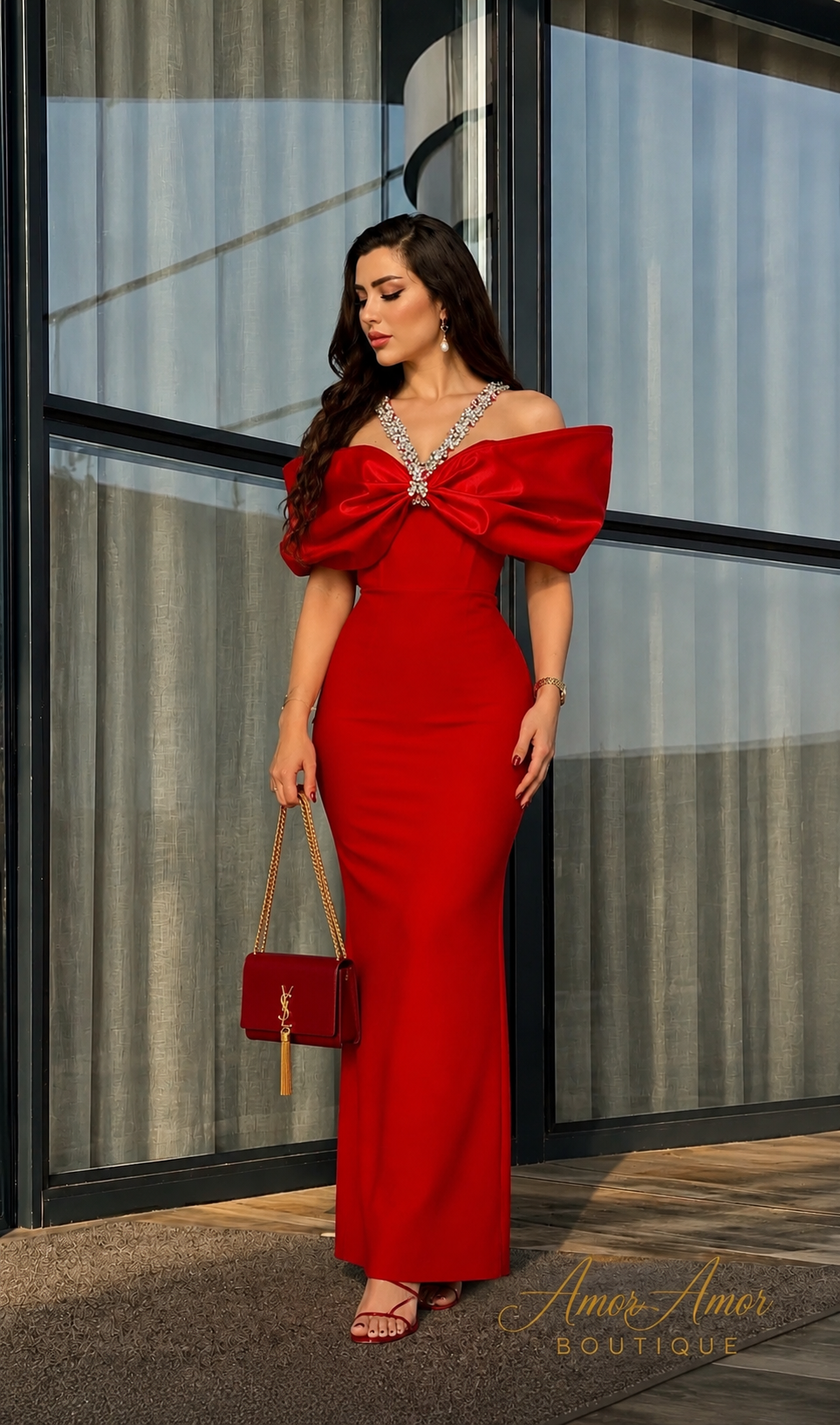 VESTIDO CRIMSON BOW BANDAJE