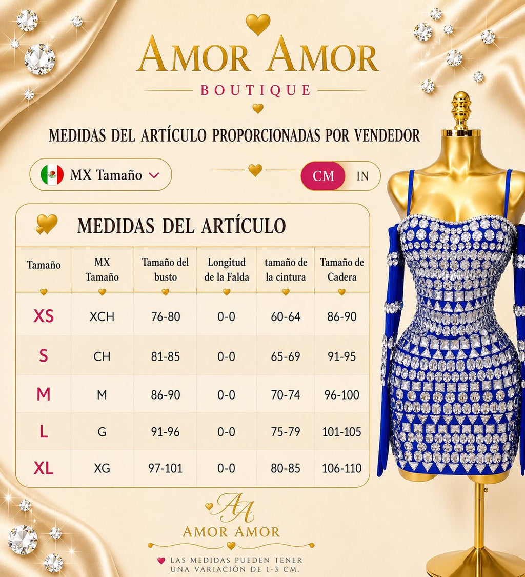 ✨ Impactante vestido azul royal con pedrería de lujo y guantes coordinados. Diseñado para destacar. 💎💙
