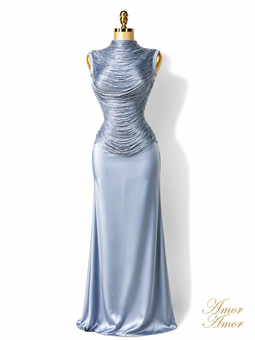 CONJUNTO FALDA LARGA, CINTURA ALTA, TOP BANDAGE DECORADO. ZIPER EN AMBAS PIEZAS