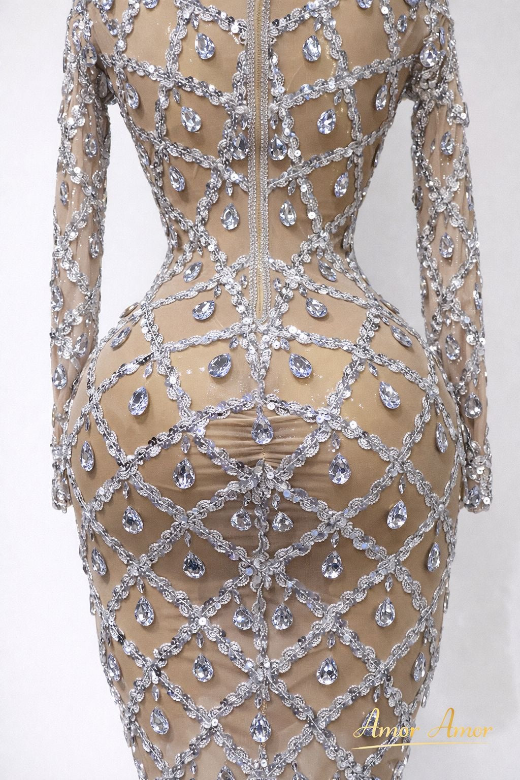 Vestido  de lujo Sexy para mujer, vestido largo con lentejuelas y  cristales  brillantes, vestido de fiesta de noche.