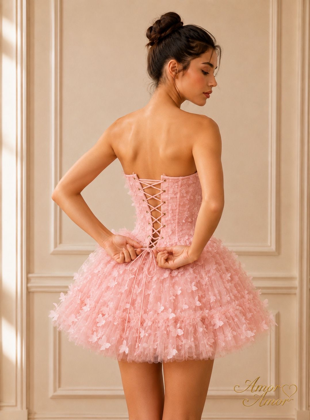 Mini vestido corset Mariposas 3D