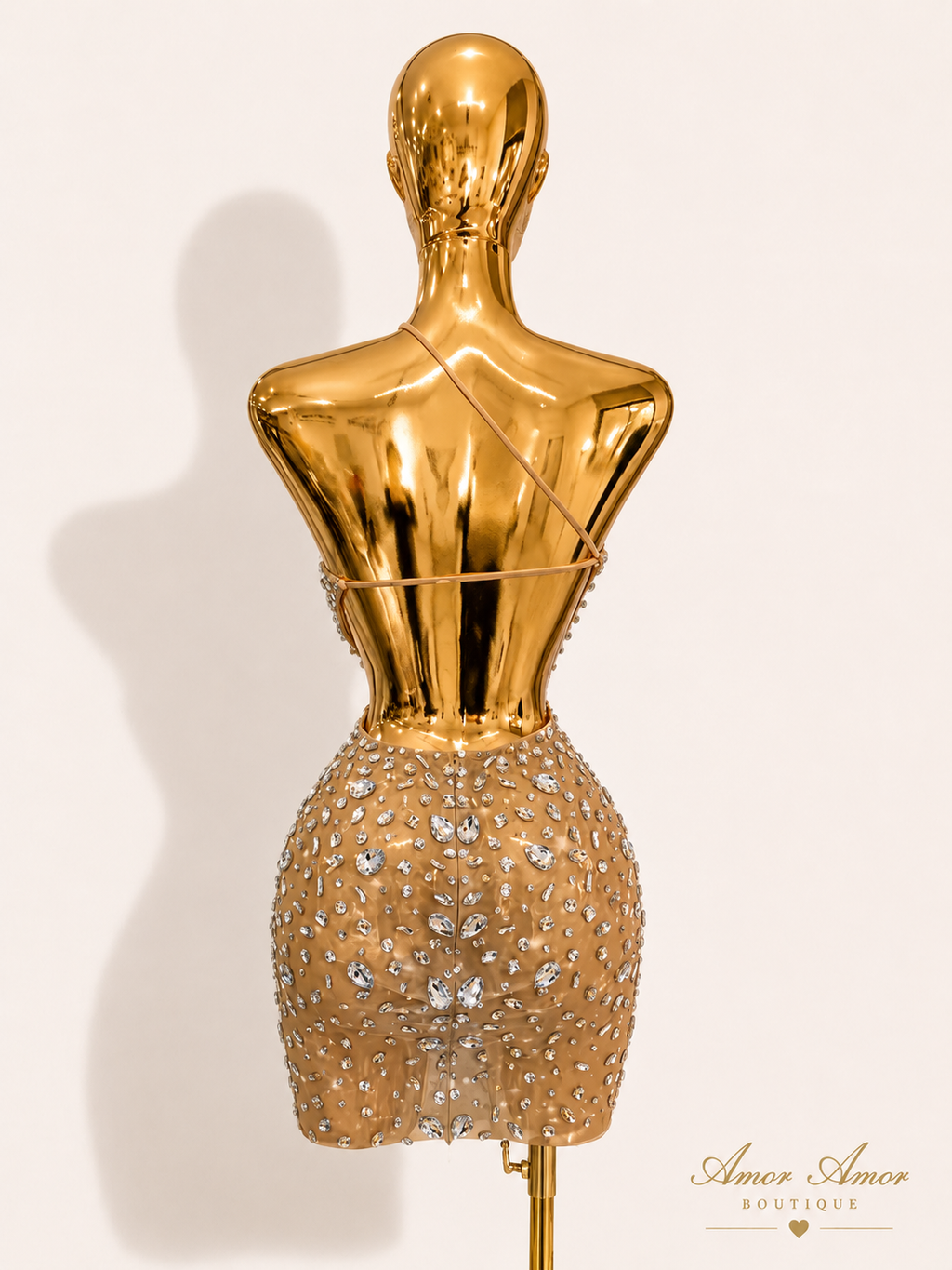 VESTIDO CRISTAL DORADO