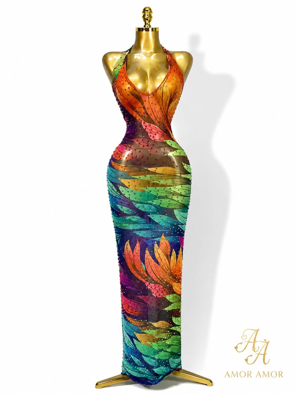 VESTIDO SEXY CUELLO EN V, BRILLANTE CON CRISTALES, TELA ELÁSTICA, SEXY EN CADA PASO
