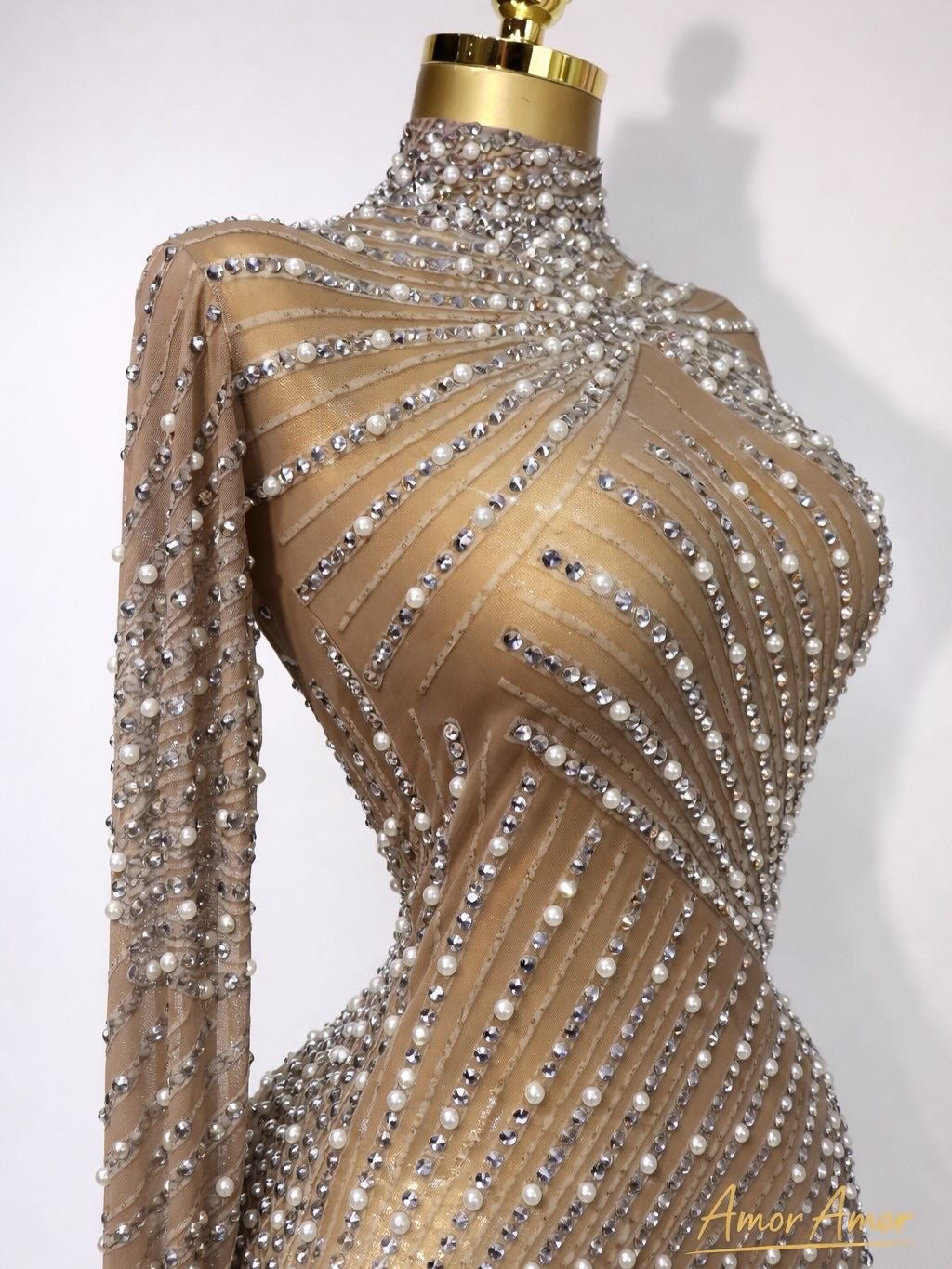 Vestido Champagne Crystal