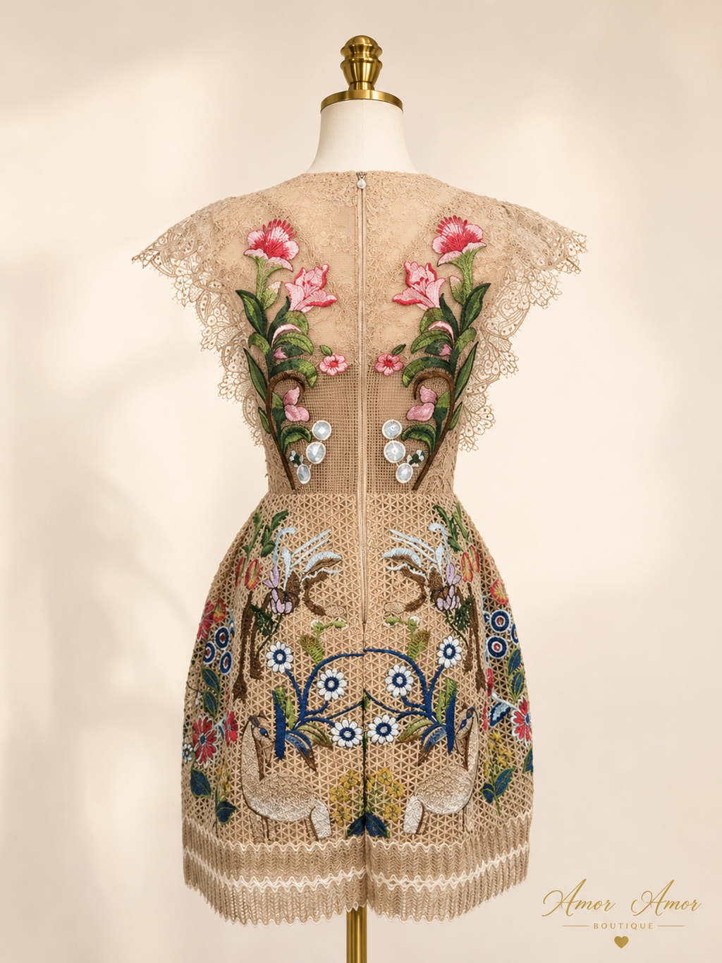 VESTIDO PRINCESA JARDÍN AVES