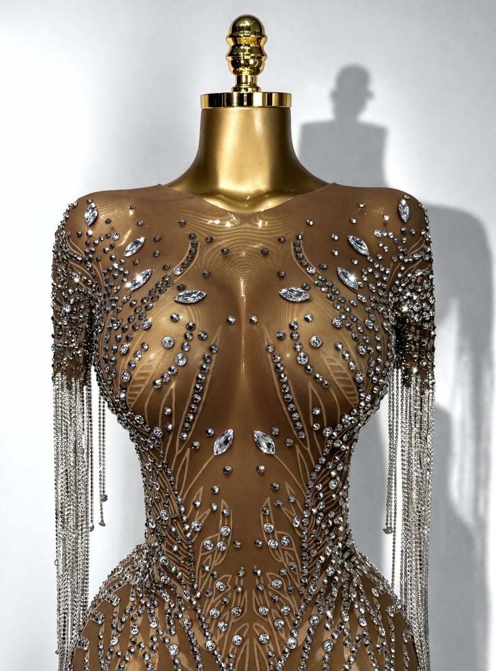 vestido strech de cristales