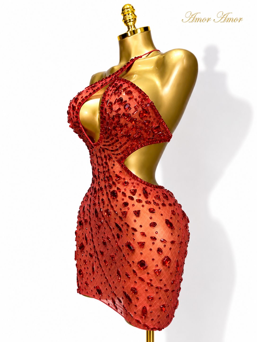 VESTIDO SEXY APLICACIÓN CRISTALES , ÚNICA ,SEXY Y ORIGINAL .