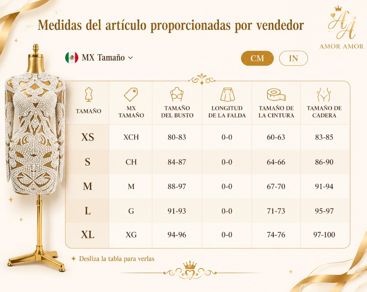 VESTIDO ALTA GAMA, ELEGANTE CON DISEÑO DE PERLAS, M/L , 
TELA ELÁSTICA