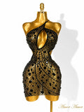 VESTIDO SEXY APLICACIÓN CRISTALES , ÚNICA ,SEXY Y ORIGINAL .