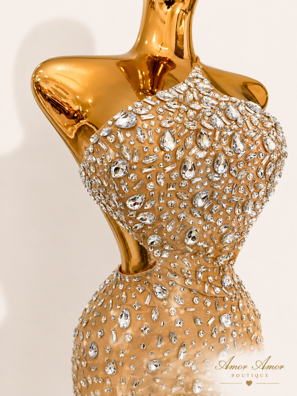 VESTIDO CRISTAL DORADO