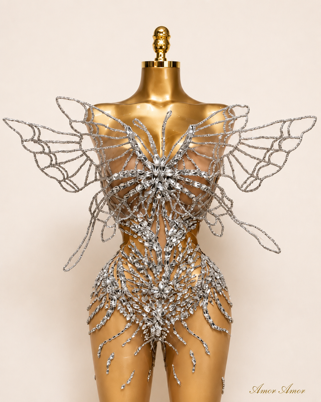 DISFRAZ JUMPSUIT GLAM "SILVER BUTTERFLY" - EDICIÓN HALLOWEEN COUTURE