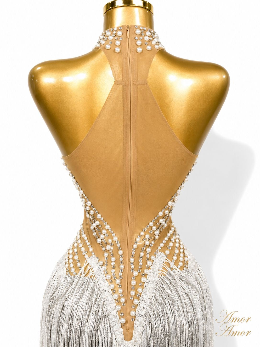 VESTIDO CON PERLAS, CRISTALES, FLECOS EXÓTICOS, ESPECIAL PARA FIESTA DE CUMPLEAÑOS, SESIÓN FOTOGRÁFICA, BAILE LATINO