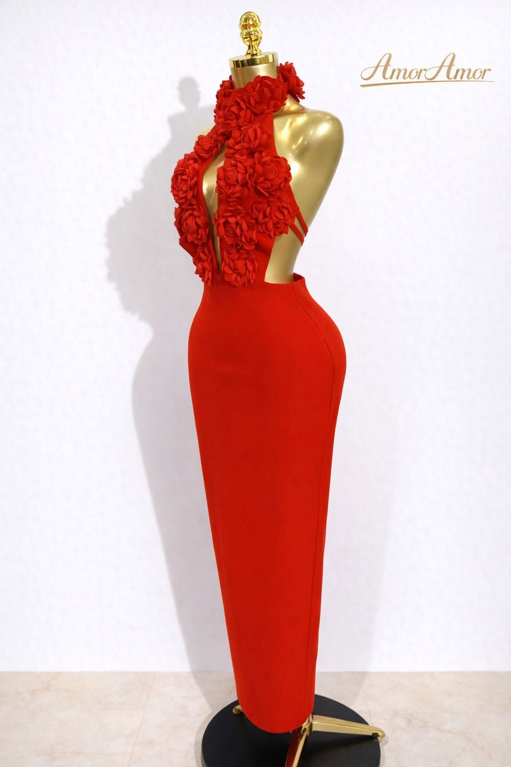 Vestido Largo de Fiesta de Lujo para Mujer, Sexy, con Cuello Halter, Espalda Descubierta, Diseño Floral, Estilo Bandage, Elegante, para Celebridades, Cumpleaños o Noche
