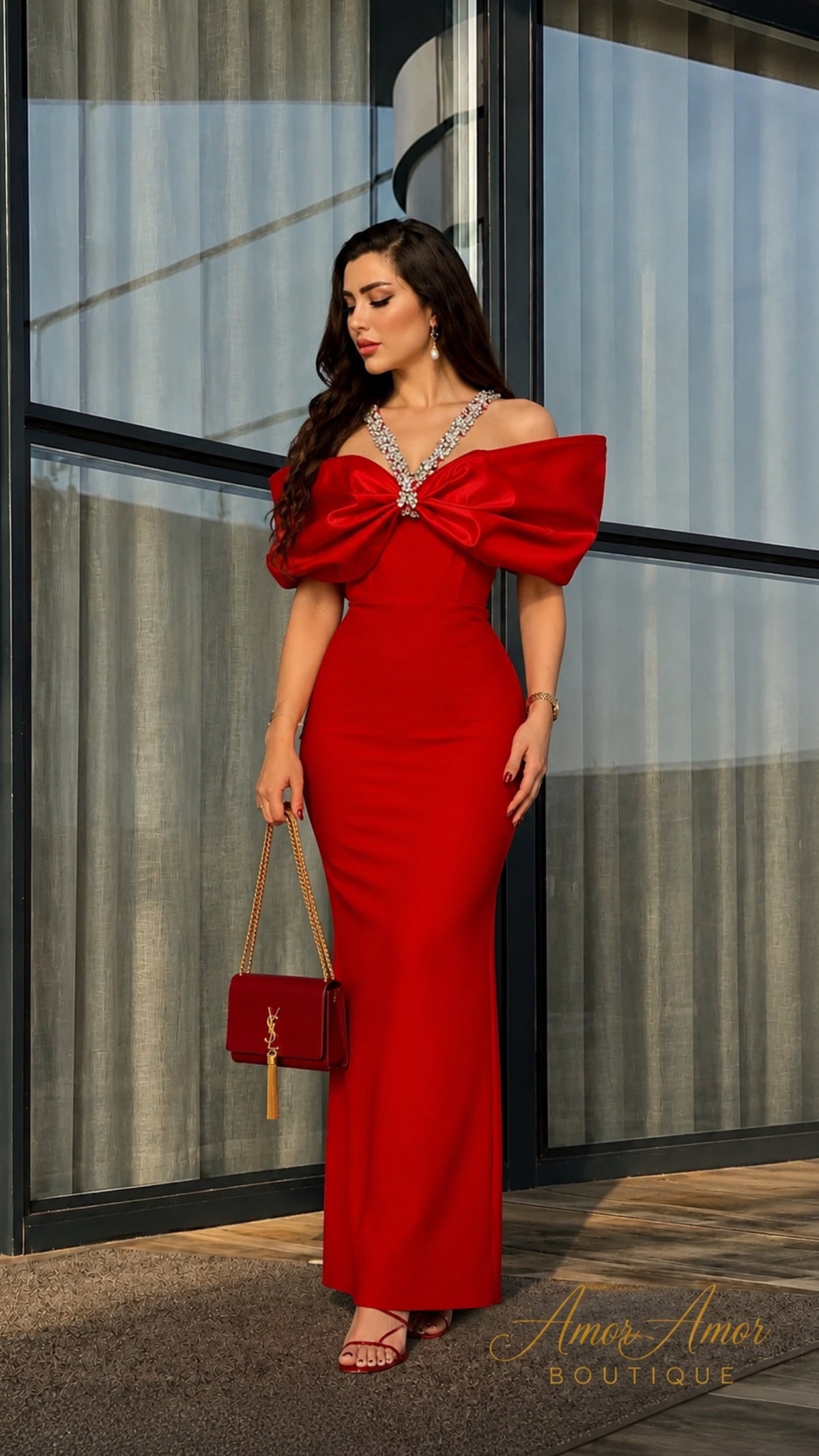 VESTIDO CRIMSON BOW BANDAJE