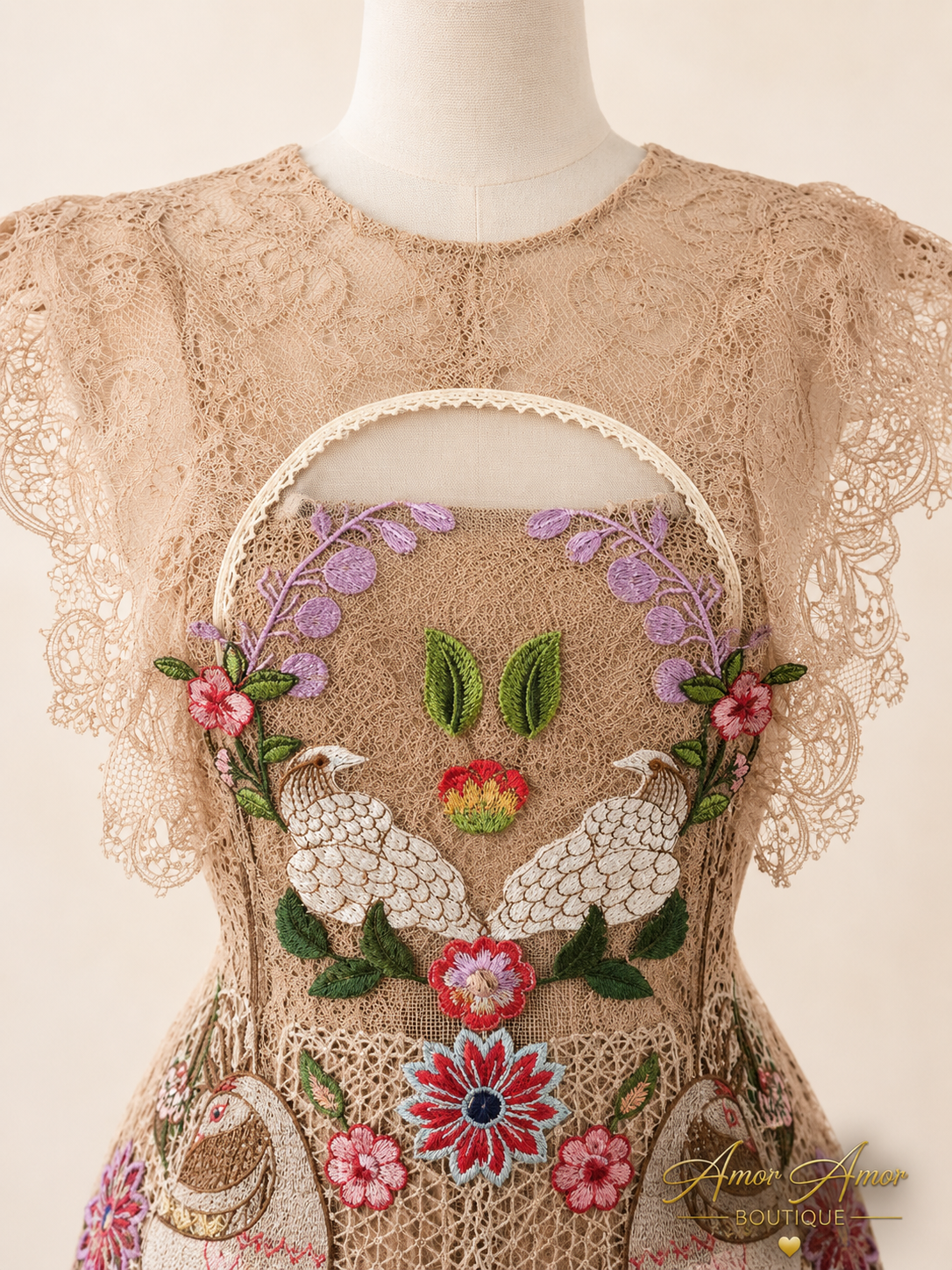 VESTIDO PRINCESA JARDÍN AVES