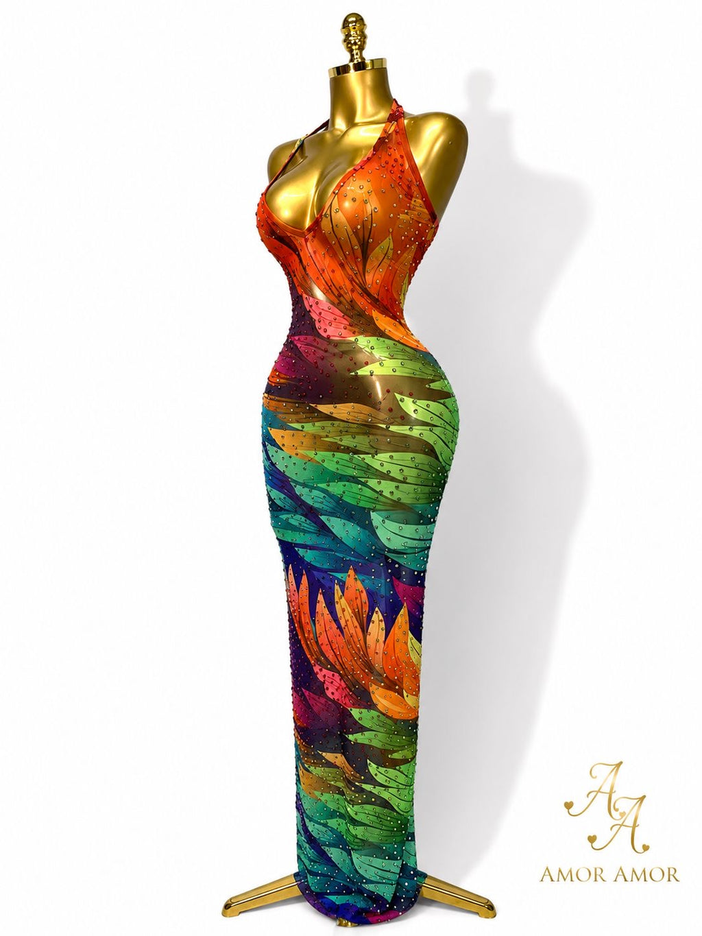 VESTIDO SEXY CUELLO EN V, BRILLANTE CON CRISTALES, TELA ELÁSTICA, SEXY EN CADA PASO