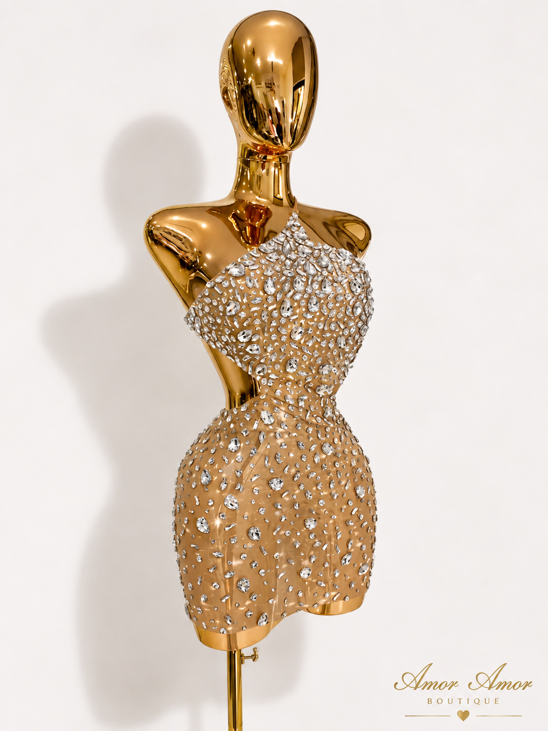 VESTIDO CRISTAL DORADO