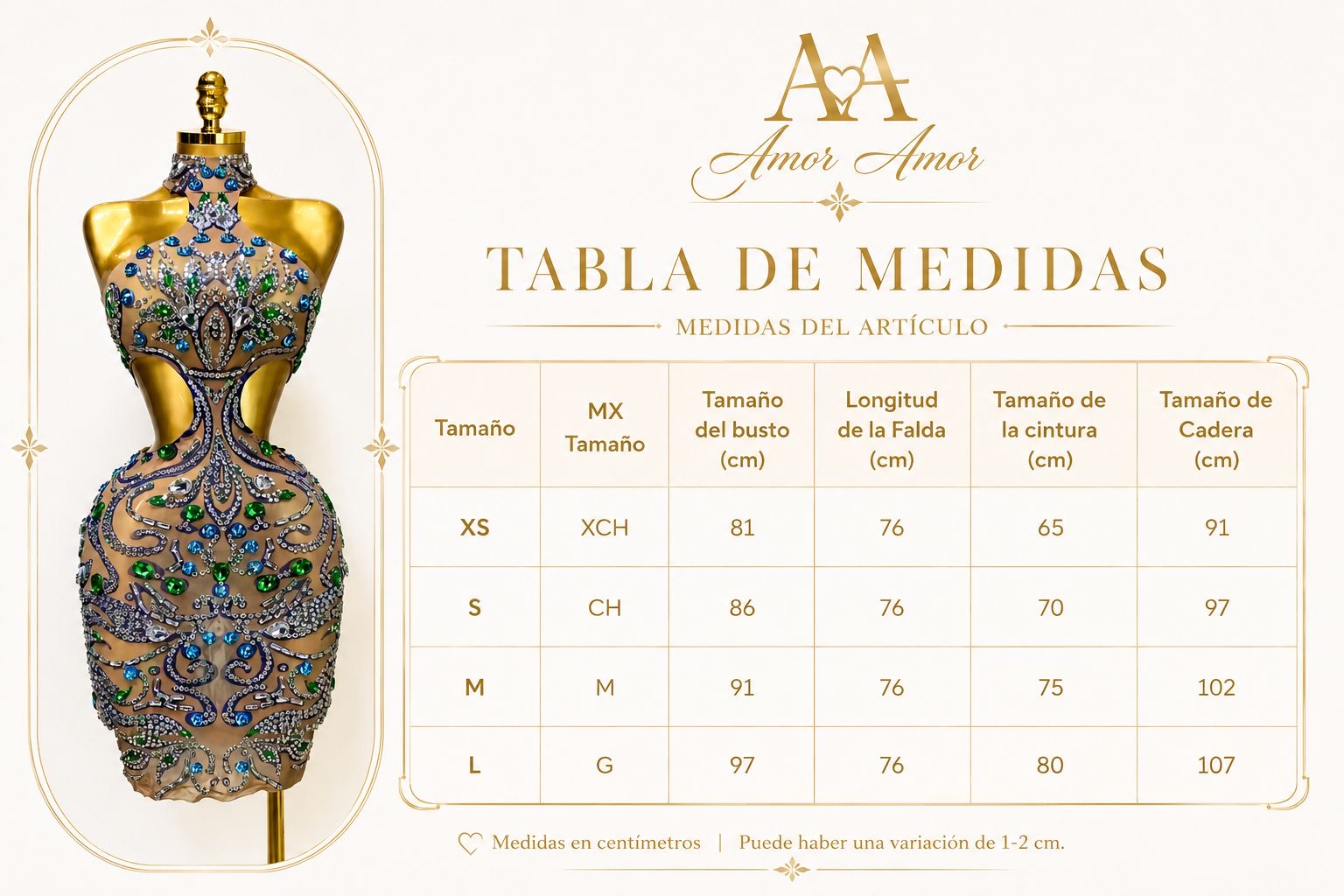 Vestido corto de lujo con pedrería multicolor, escote halter y diseño ajustado que realza la silueta. Sus detalles brillantes, lo convierten en la opción perfecta para fiestas, eventos especiales y ocasiones donde quieras destacar