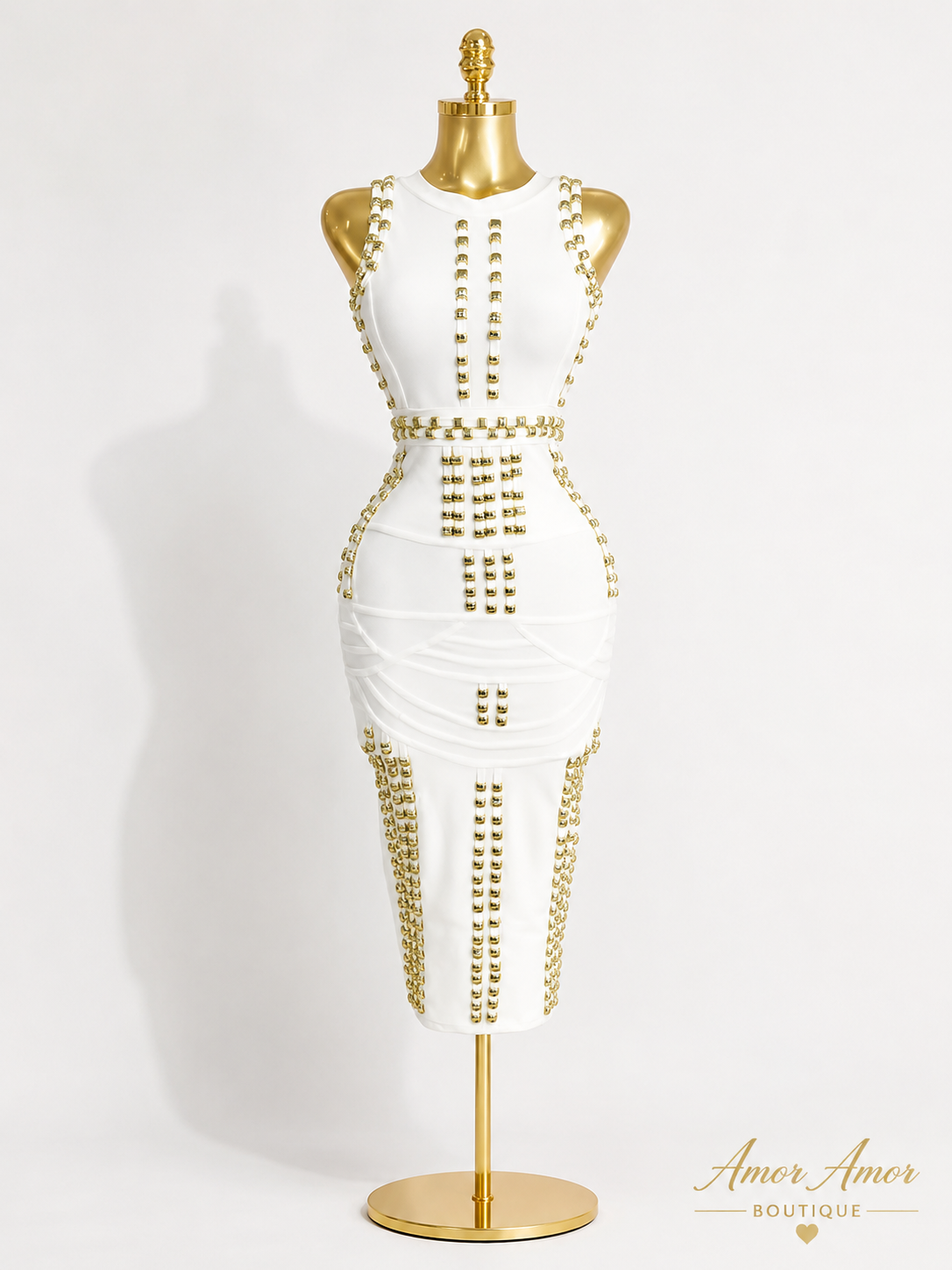 VESTIDO AURA GOLD MIDI