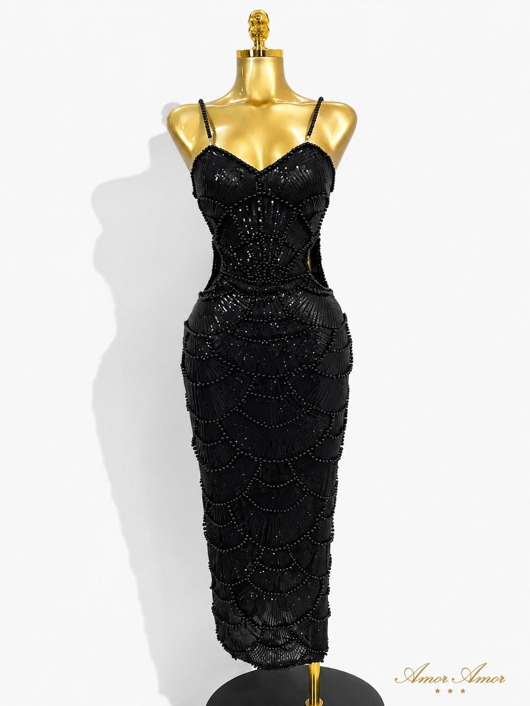 VESTIDO ELEGANTE/VERSATIL  
MAXI LARGO ,TELA ELÁSTICA NO RÍGIDA