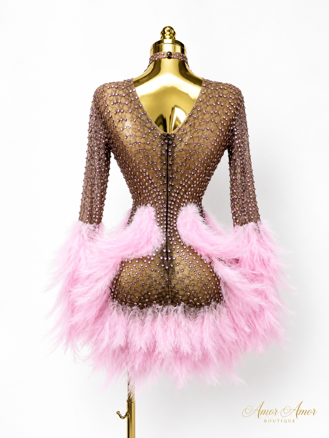 VESTIDO RED RUBY PLUMAS