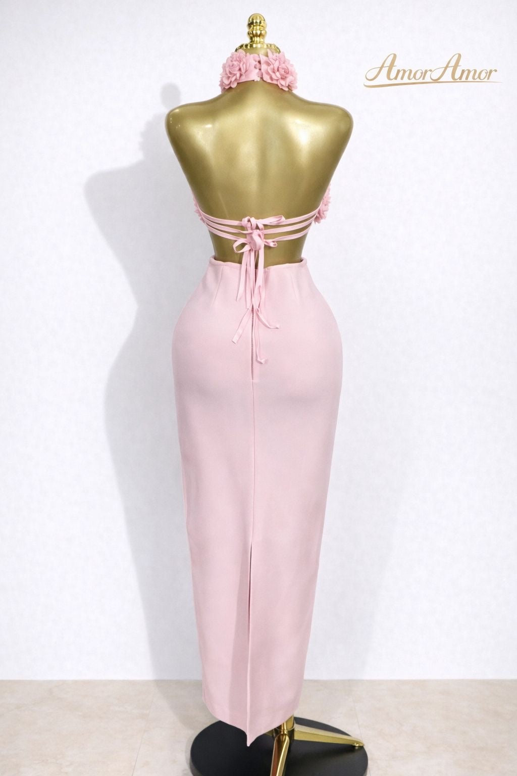 Vestido Largo de Fiesta de Lujo para Mujer, Sexy, con Cuello Halter, Espalda Descubierta, Diseño Floral, Estilo Bandage, Elegante, para Celebridades, Cumpleaños o Noche