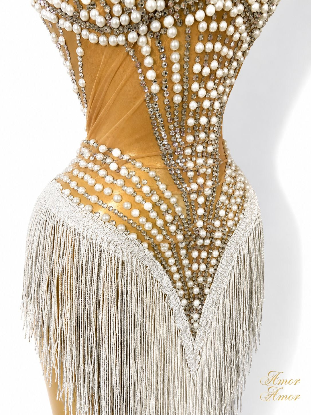 VESTIDO CON PERLAS, CRISTALES, FLECOS EXÓTICOS, ESPECIAL PARA FIESTA DE CUMPLEAÑOS, SESIÓN FOTOGRÁFICA, BAILE LATINO