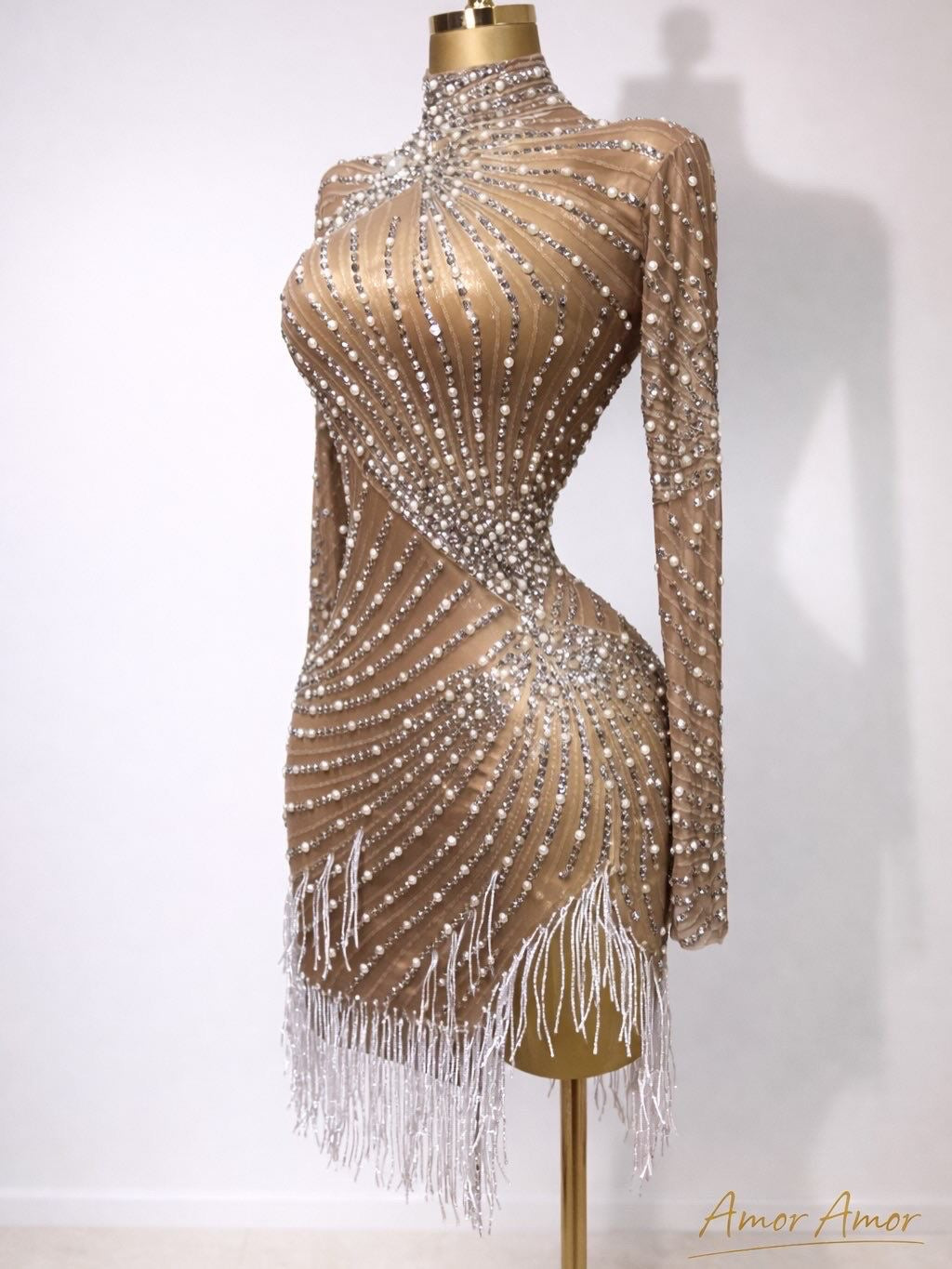 Vestido Champagne Crystal