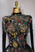 vestido elástico con cristales