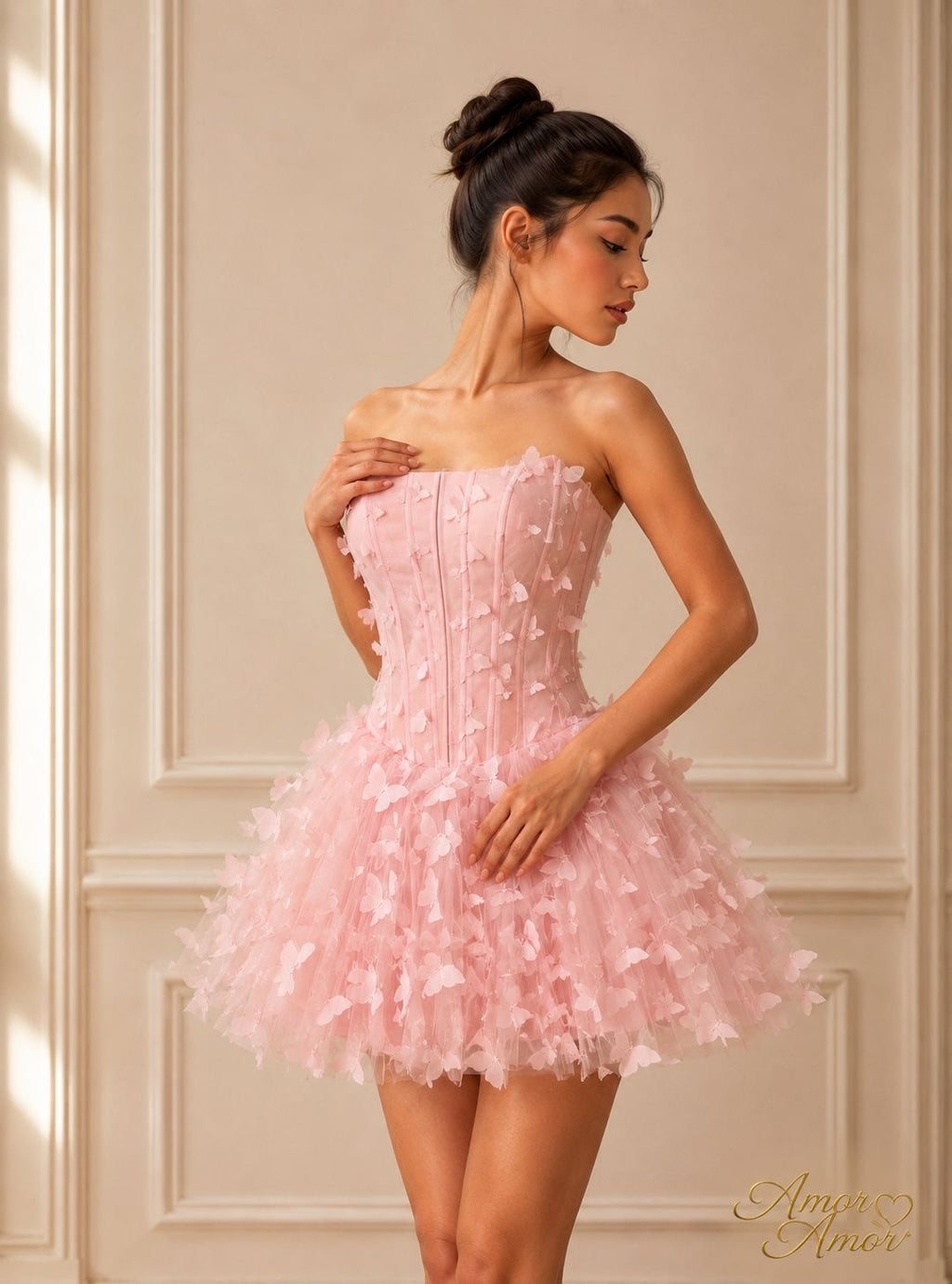 Mini vestido corset Mariposas 3D