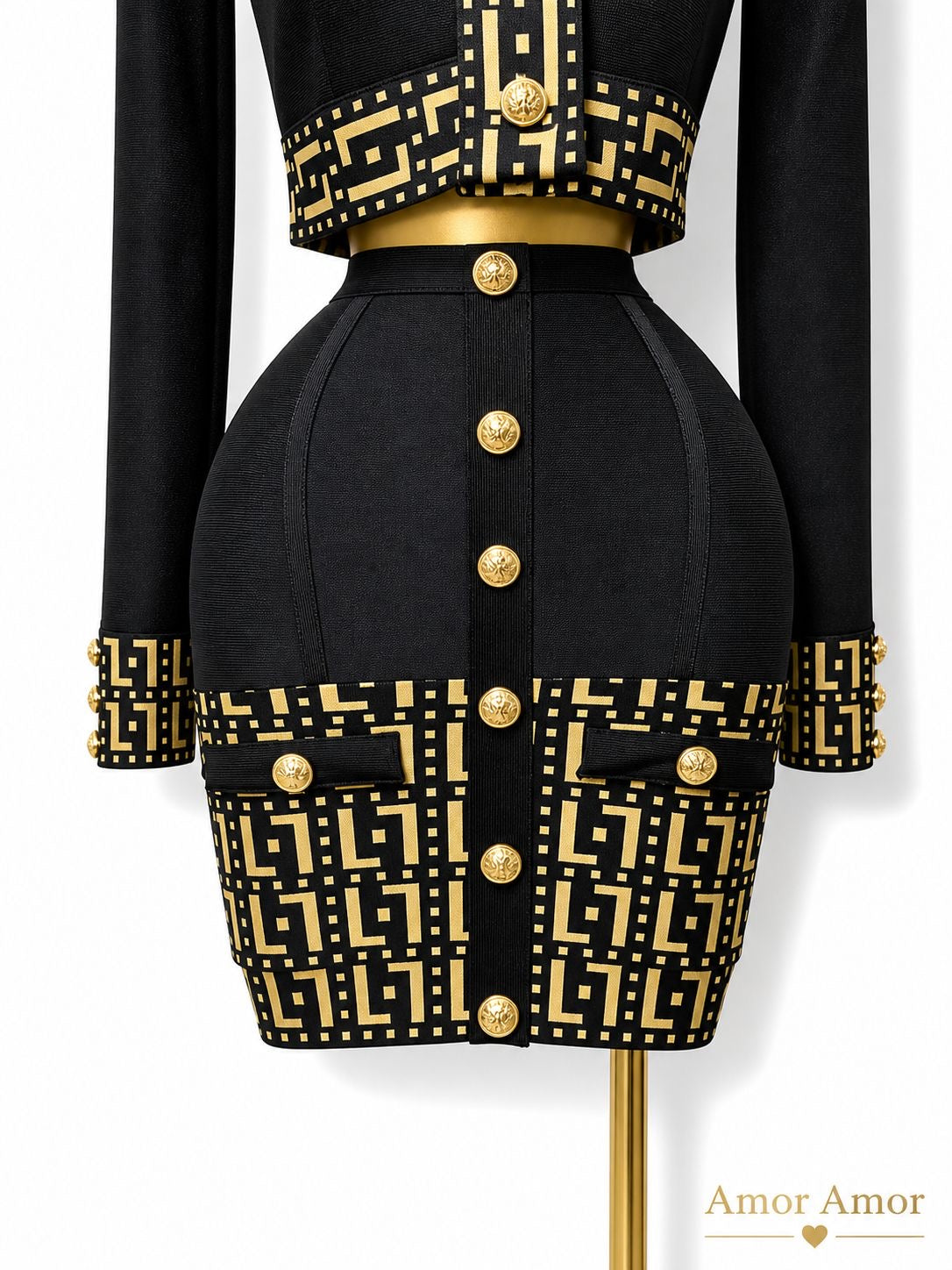 Conjunto tela Bandaje grecas