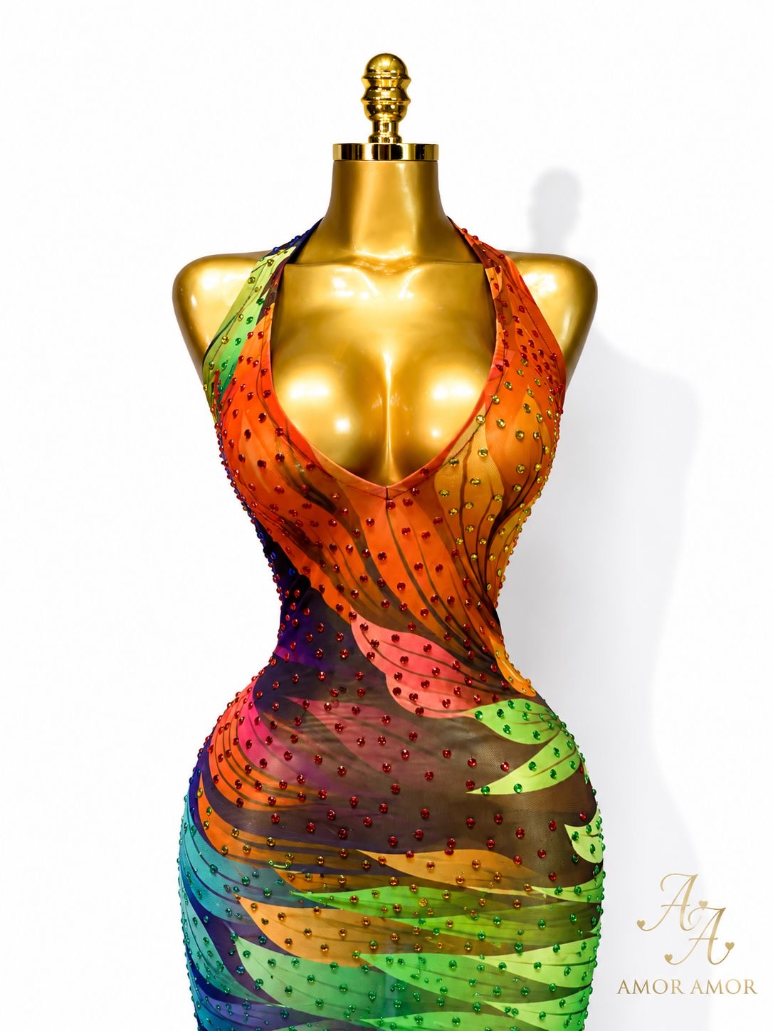 VESTIDO SEXY CUELLO EN V, BRILLANTE CON CRISTALES, TELA ELÁSTICA, SEXY EN CADA PASO